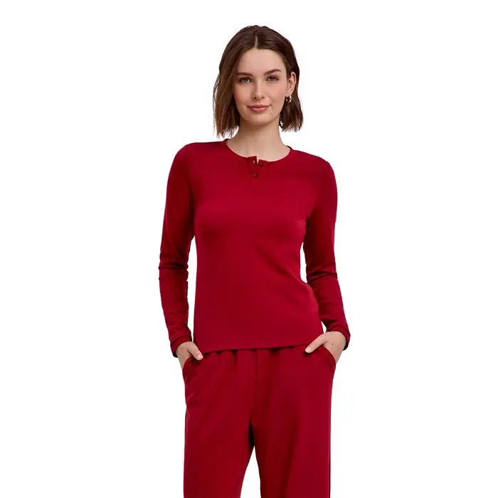Leisure Donna Maglia a manica lunga Rosso