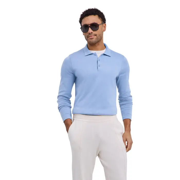 Pure Cotton Uomo Polo shirt Blu