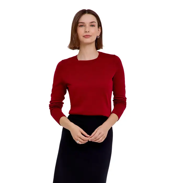 Pure Merino Wool Donna Pullover Rosso