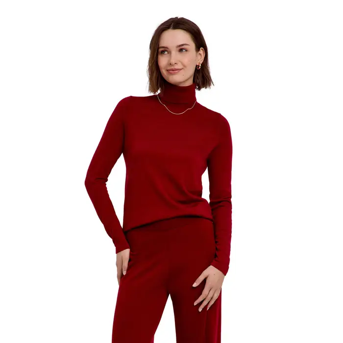 Pure Merino Wool Donna Pullover Rosso