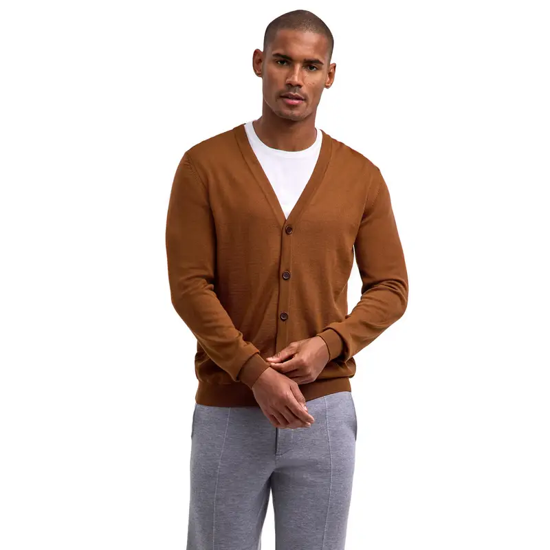 FALKE Cardigan Uomo Marrone 4364239