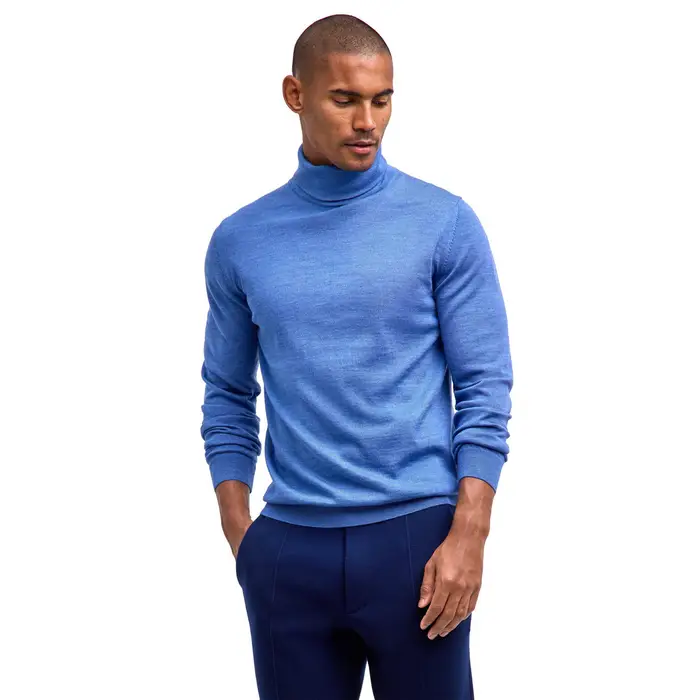 Pure Merino Wool Uomo Pullover Blu