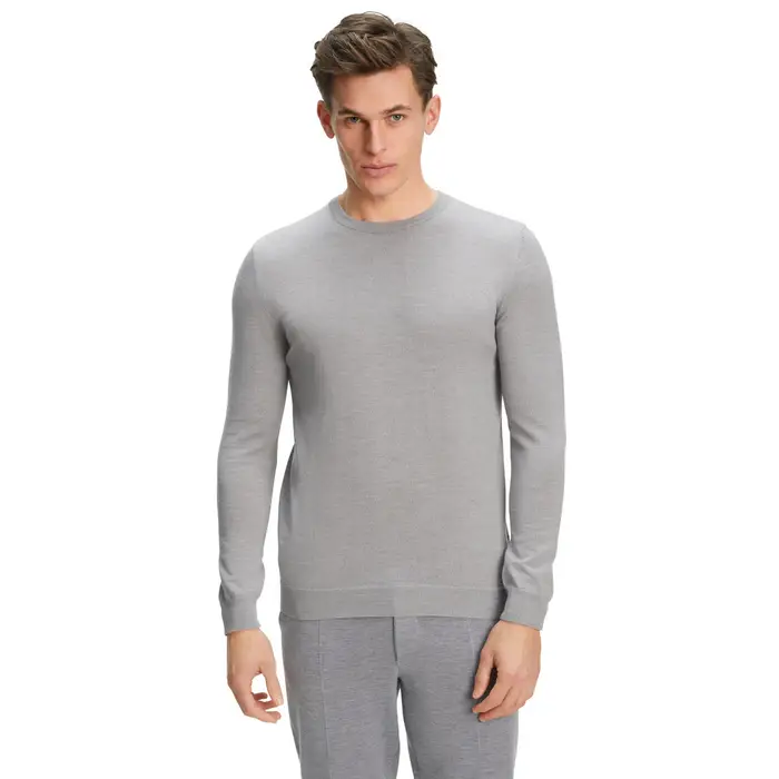 Pure Merino Wool Uomo Pullover Grigio