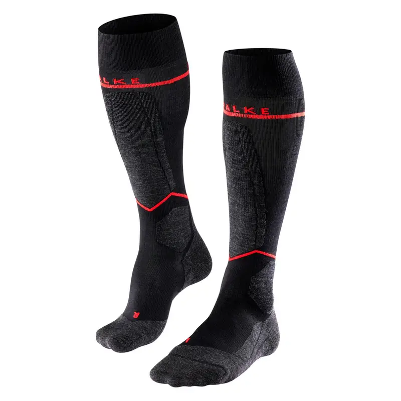 FALKE SK4 Advanced Compression Light Uomo Skiing Gambaletti Nero