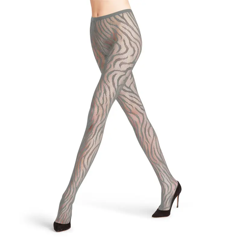 FALKE Zebra Donna Collant Grigio