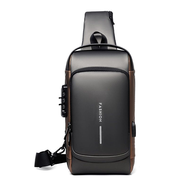 FANDARE Zaino Monospalla Uomo Impermeabile con USB