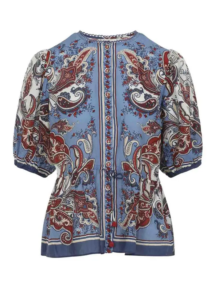 Camicia con sciarpa Paisley Multicolore