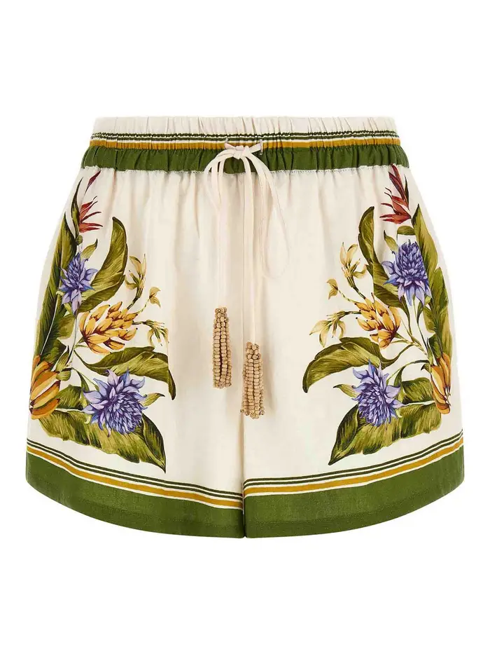Pantaloncini con sciarpa tropicale Multicolore