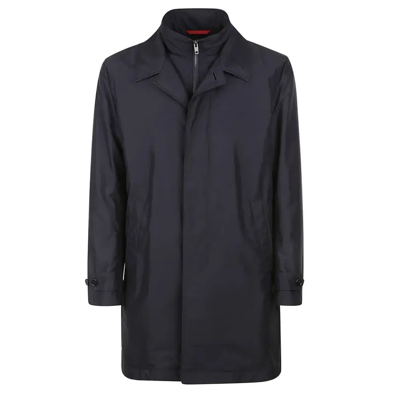 Fay cappotto morning uomo in popeline tecnico blu