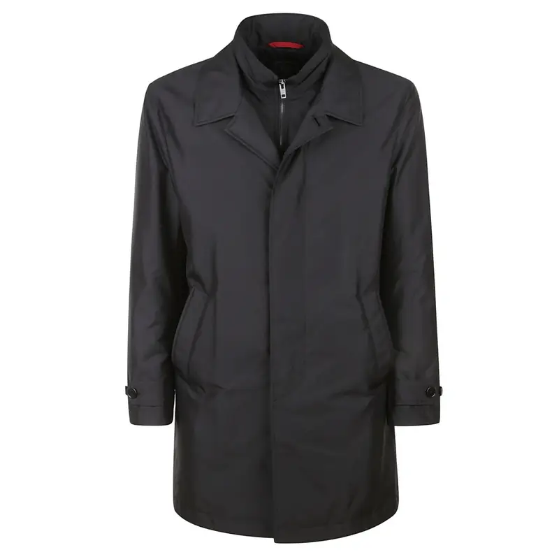 Fay cappotto morning uomo in popeline tecnico nero