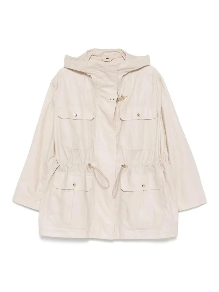 Fay Cappotto parka miscela di lino e cotone Bianco