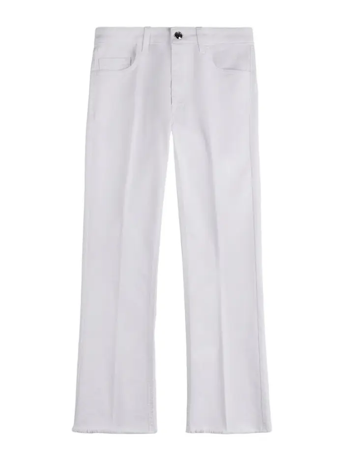 Jeans Bootcut In Cotone Bianco