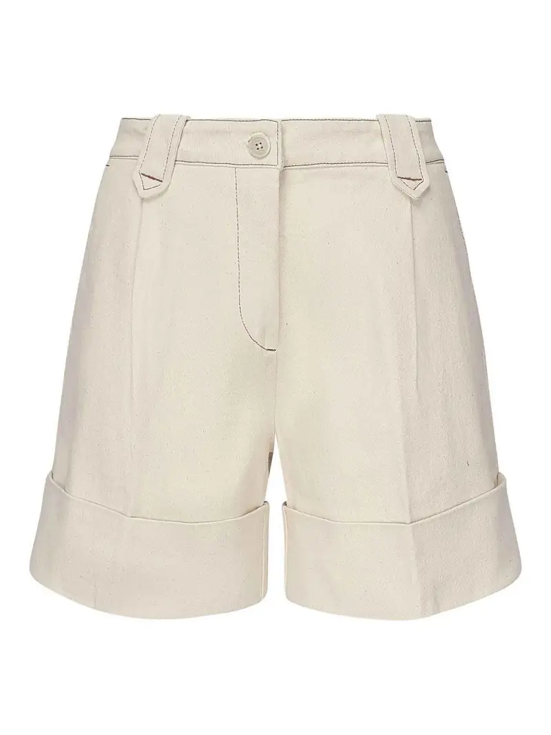 Fay Pantaloncini di cotone con cuffia Beige