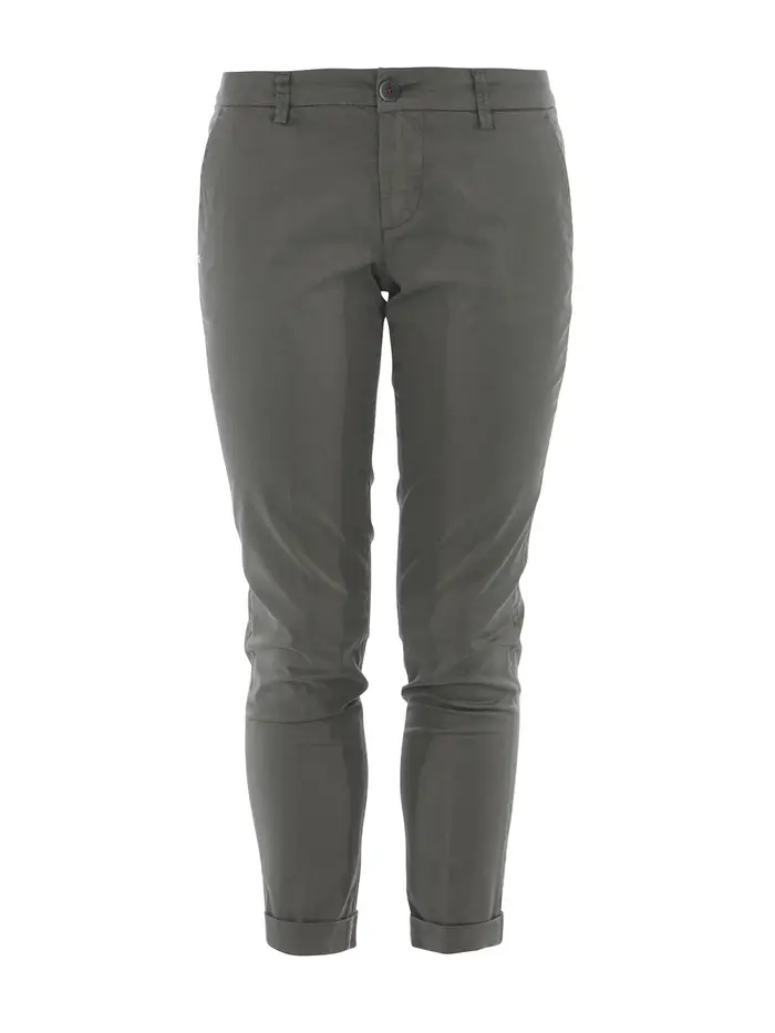 Pantaloni crop in rasatello Verde Scuro