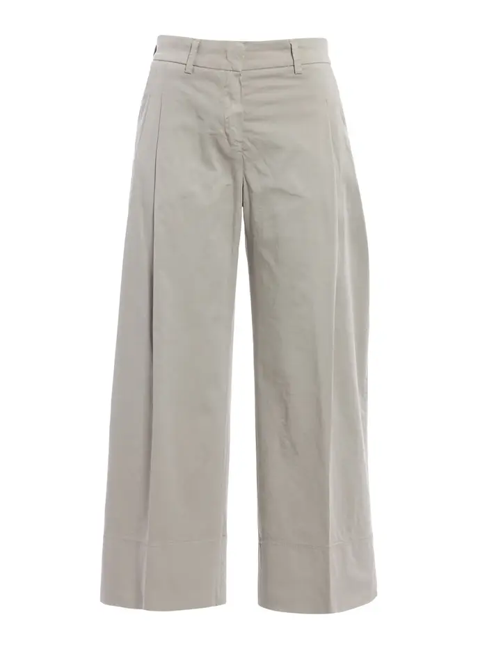 Fay Pantaloni gamba ampia in rasatello Beige