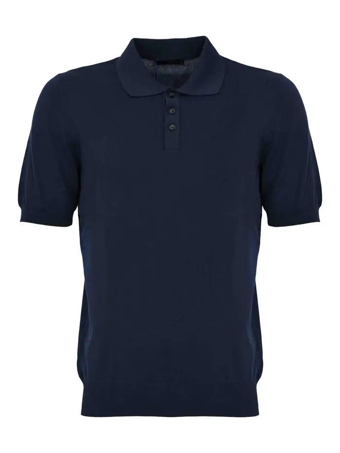 Fay Polo In Maglia Di Cotone Blu