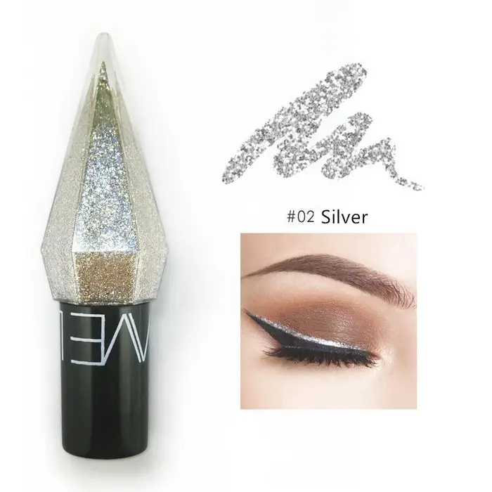 Diamond Shiny Eye Liner Ombretto Impermeabile Argento Oro rosa Colore Glitter Paillettes Eyeliner Ombretto Trucco Cosmetici di bellezza