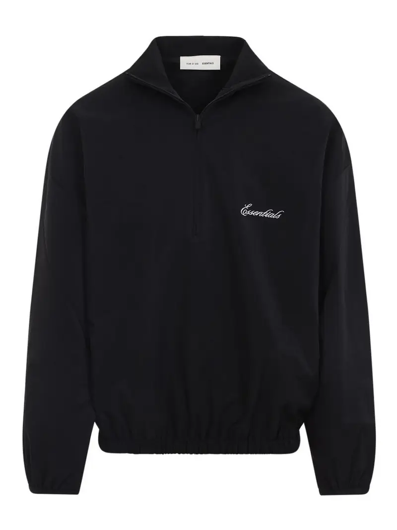 Fear Of God Felpa sportiva in nylon medi zip Nero