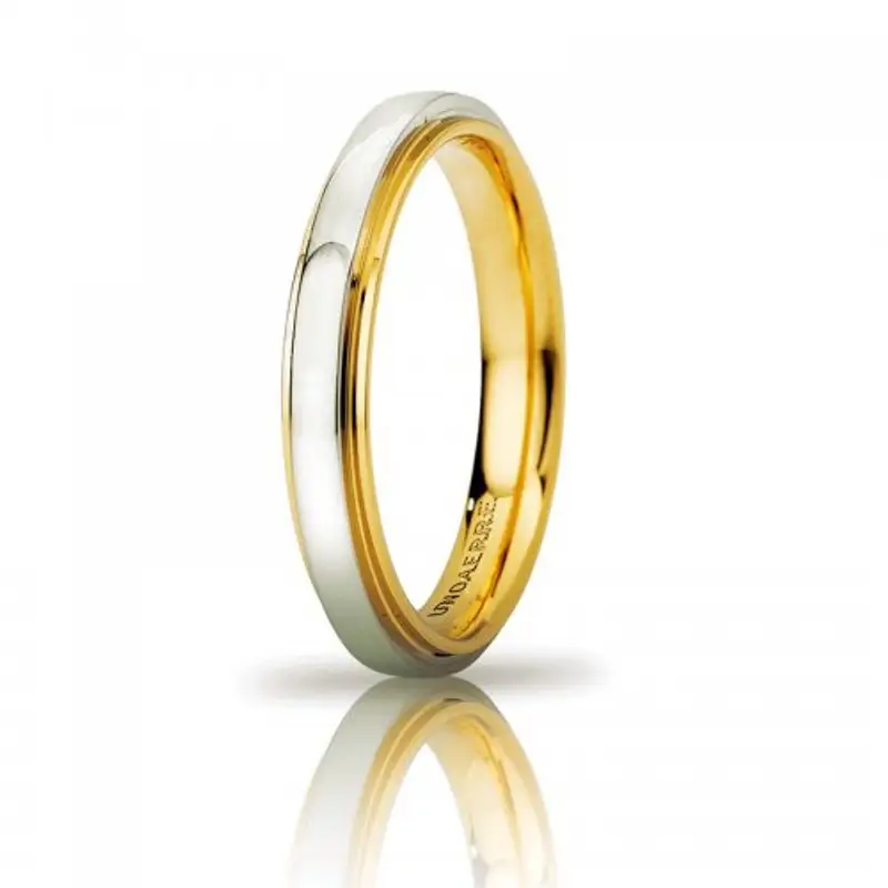 Unoaerre Fede Nuziale Cassiopea Slim 3mm Oro giallo bianco Brillanti Promesse