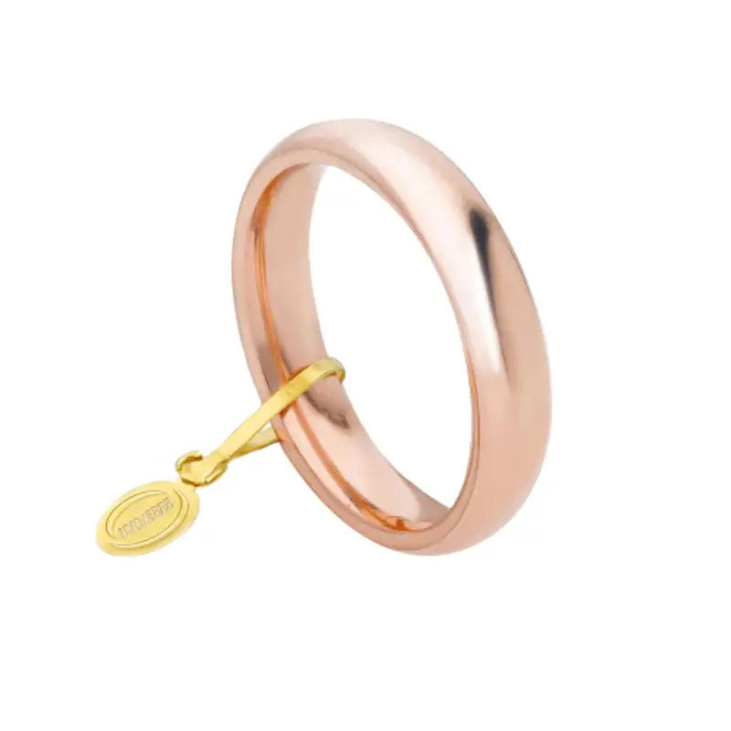 Unoaerre Fede Nuziale Comoda 4 mm Oro rosa
