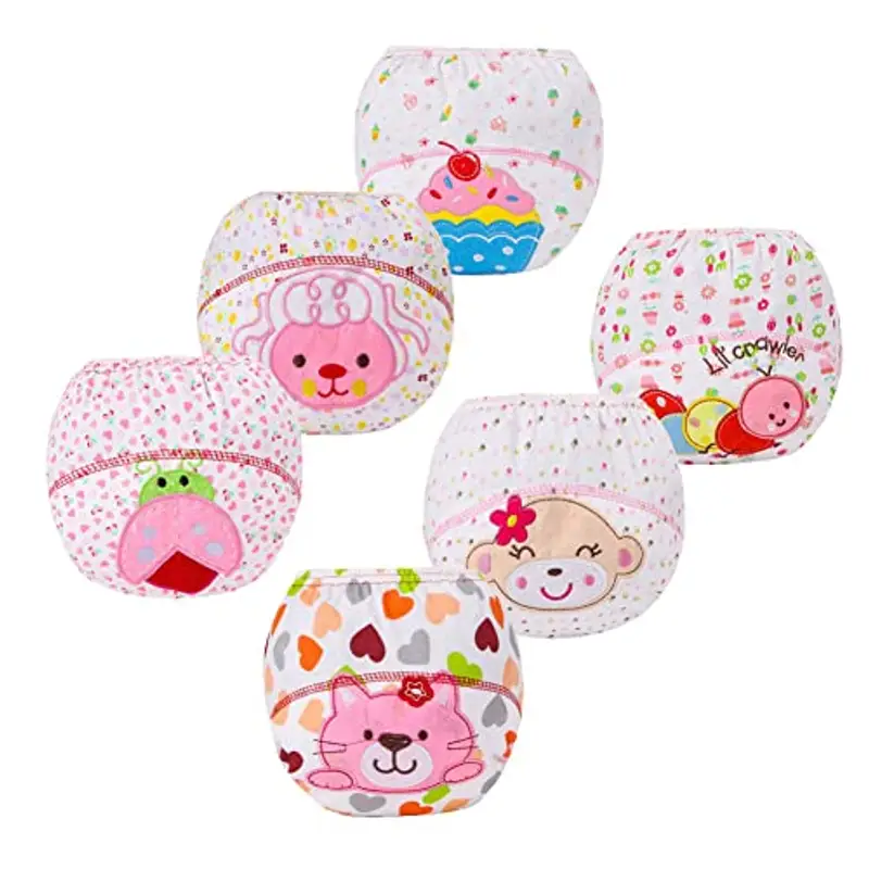 FedMois Confezione 6 Mutandine Apprendimento Bambini Cotone, bruco, 3-4 anni