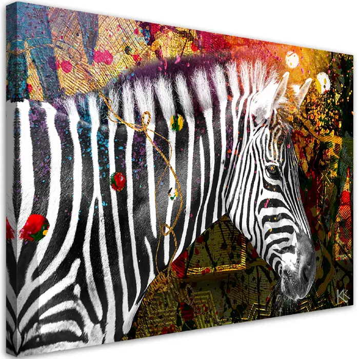 Feeby Carta da parati Zebra su sfondo colorato 60x40 multicolore