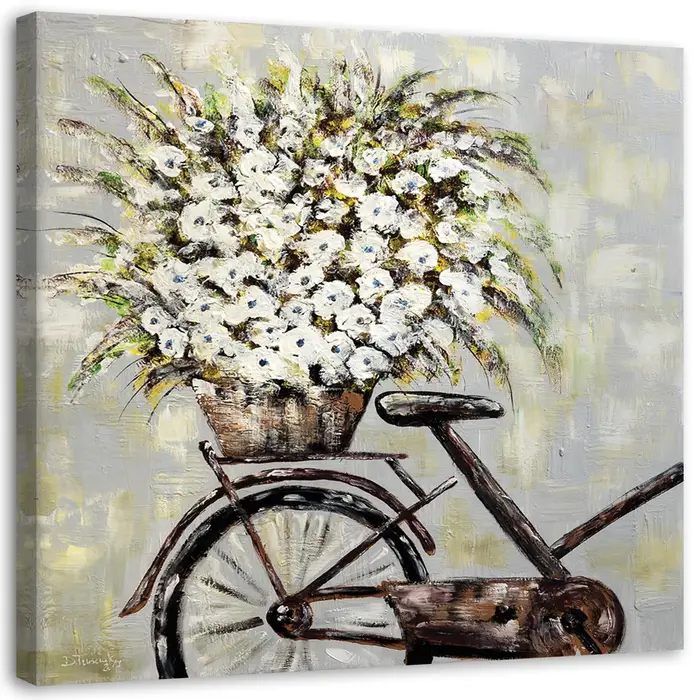 Stampa su tela Fiori Beige come dipinto 30x30