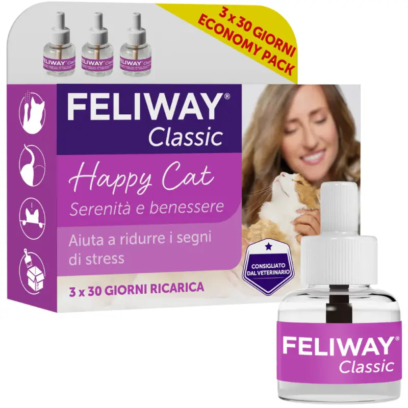 Feliway Classic Ricarica Elettrica Antistress Gatto 3x48ml