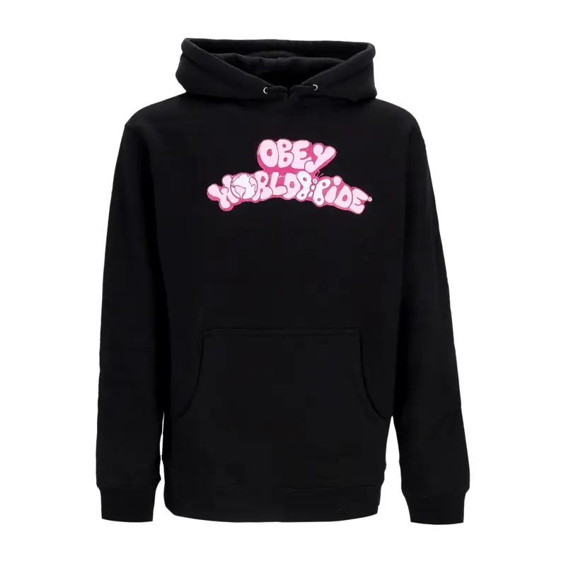 Obey Felpa Cappuccio Donna W Worldwide Butterfly 2 Basic Hooded Fleece Black