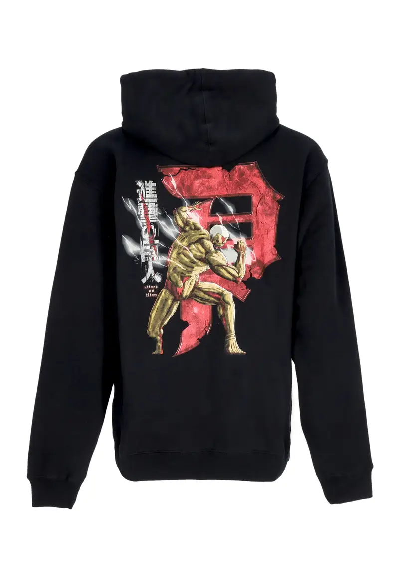 Primitive Felpa Cappuccio Uomo Armored Dirty P Hoodie X Attack On Titan Black