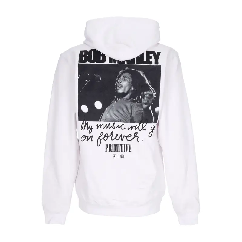 Primitive Felpa Cappuccio Uomo Forever Hoodie X Bob Marley White