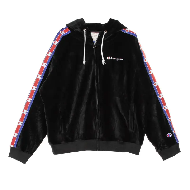 Champion Felpa Cappuccio Zip Donna Hooded Full Zip Sweatshirt Black