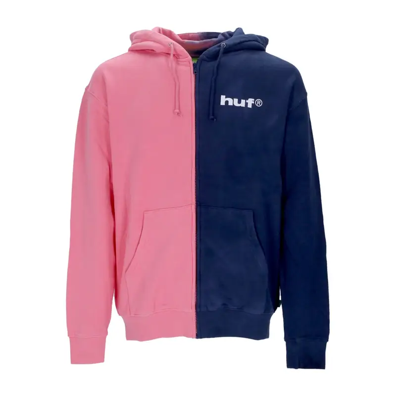 HUF Felpa Cappuccio Zip Uomo Split Dye Full Zip Hoodie Pink/navy