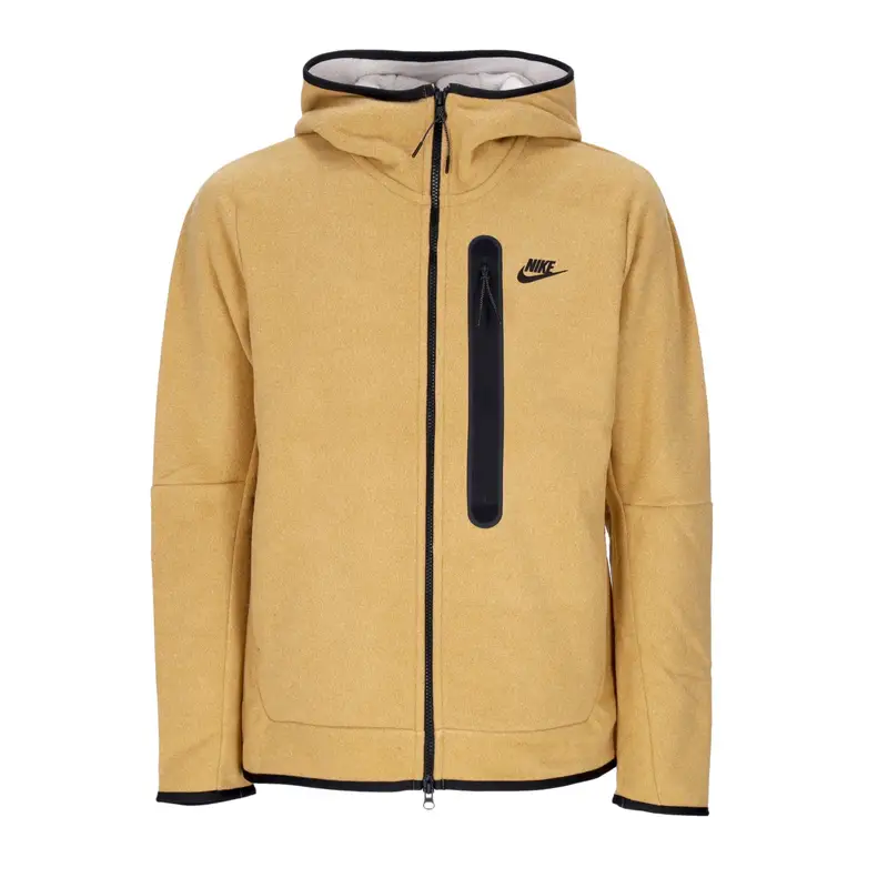 Nike Felpa Cappuccio Zip Uomo Sportswear Tech Fleece Full-zip Winter Hoodie Elemental Gold/black