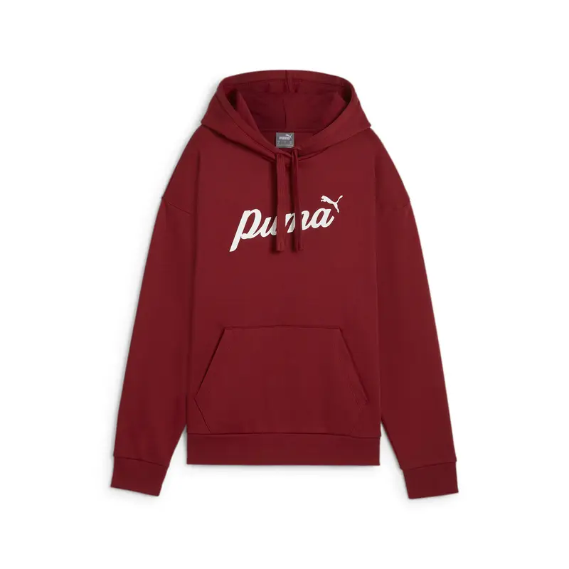 Felpa con cappuccio ESS+ Script da donna PUMA Intense Red White Rubber | Puma