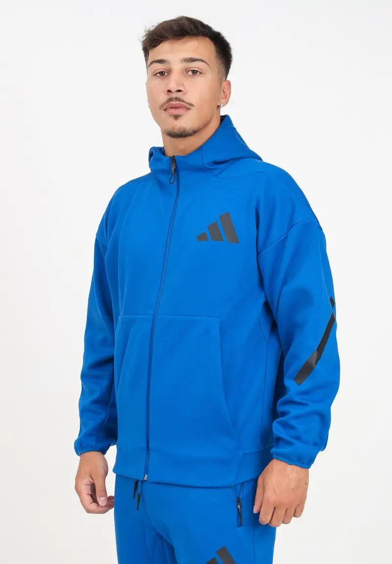 adidas performance Felpa con zip Z.N.E. blu da uomo