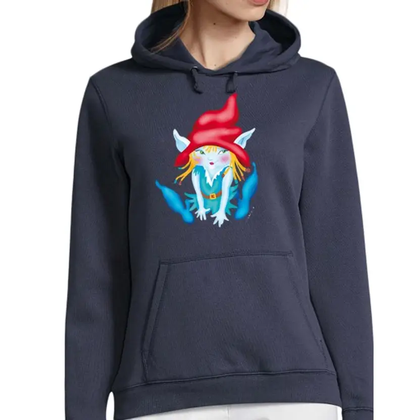 Tostadora Felpa donna con cappuccio salto elf