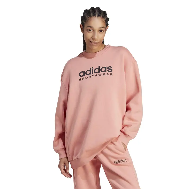 Felpa donna fitness Adidas misto cotone argilla | Adidas