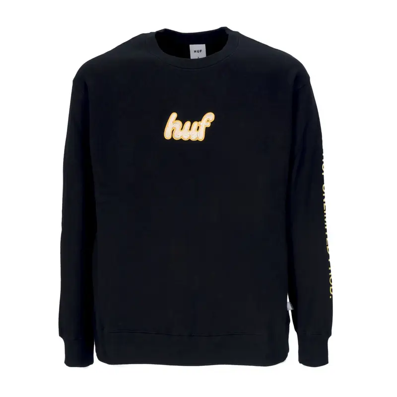HUF Felpa Girocollo Donna Italicized Crewneck Black