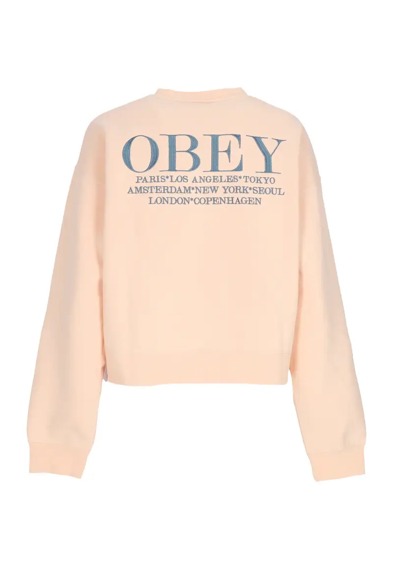 Obey Felpa Girocollo Donna W Cities Crew Peach Parfait