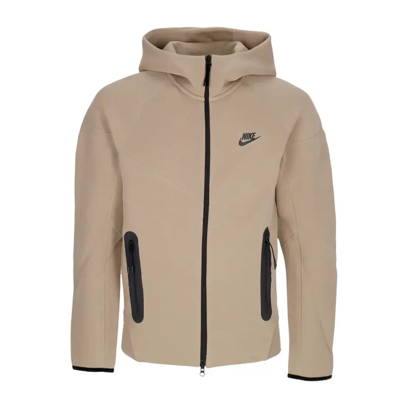 Nike Felpa Leggera Cappuccio Uomo Tech Fleece Full-zip Windrunner Hoodie Khaki/black
