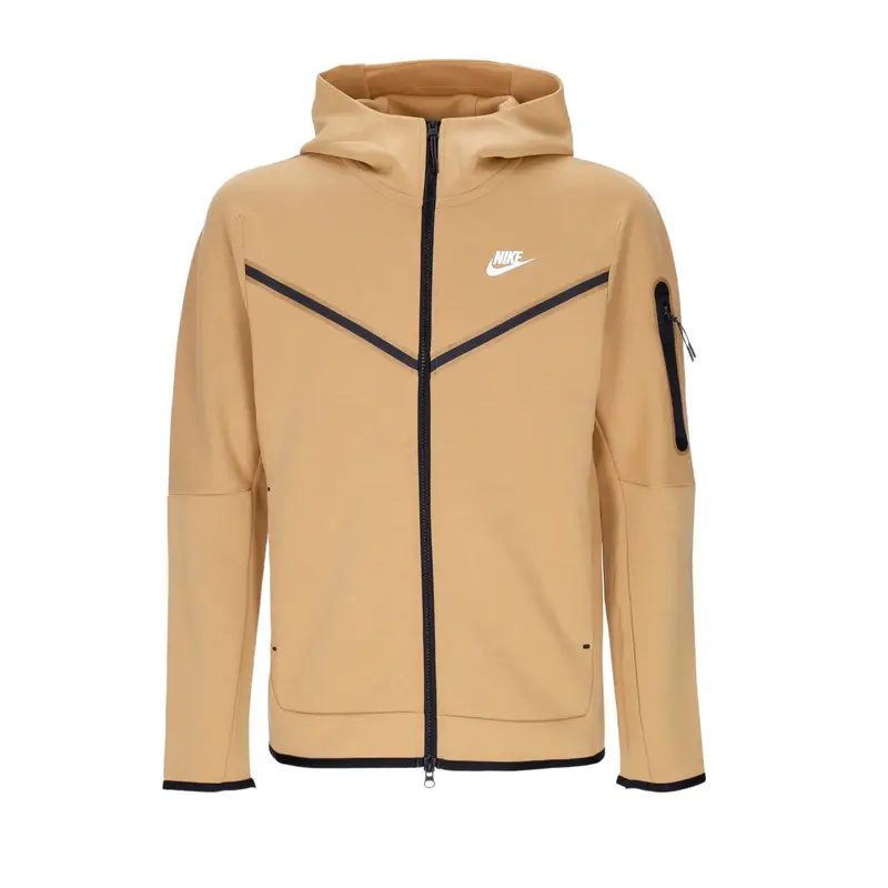 Nike Felpa Leggera Cappuccio Zip Uomo Sportswear Tech Fleece Hoodie Elemental Gold/sail
