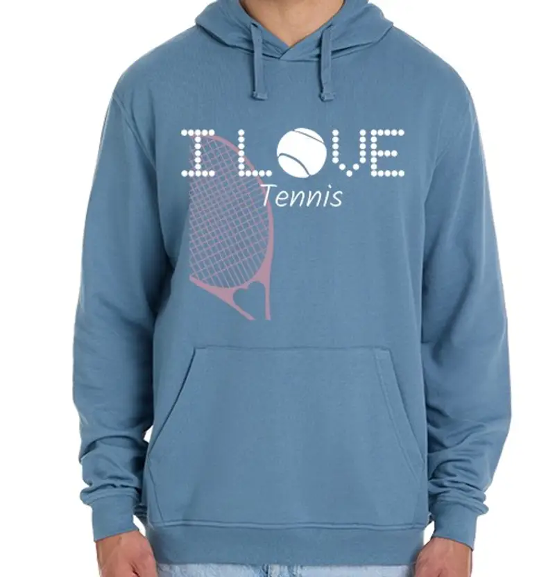 tostadora.it Felpa unisex con cappuccio amoree il tennis bianco