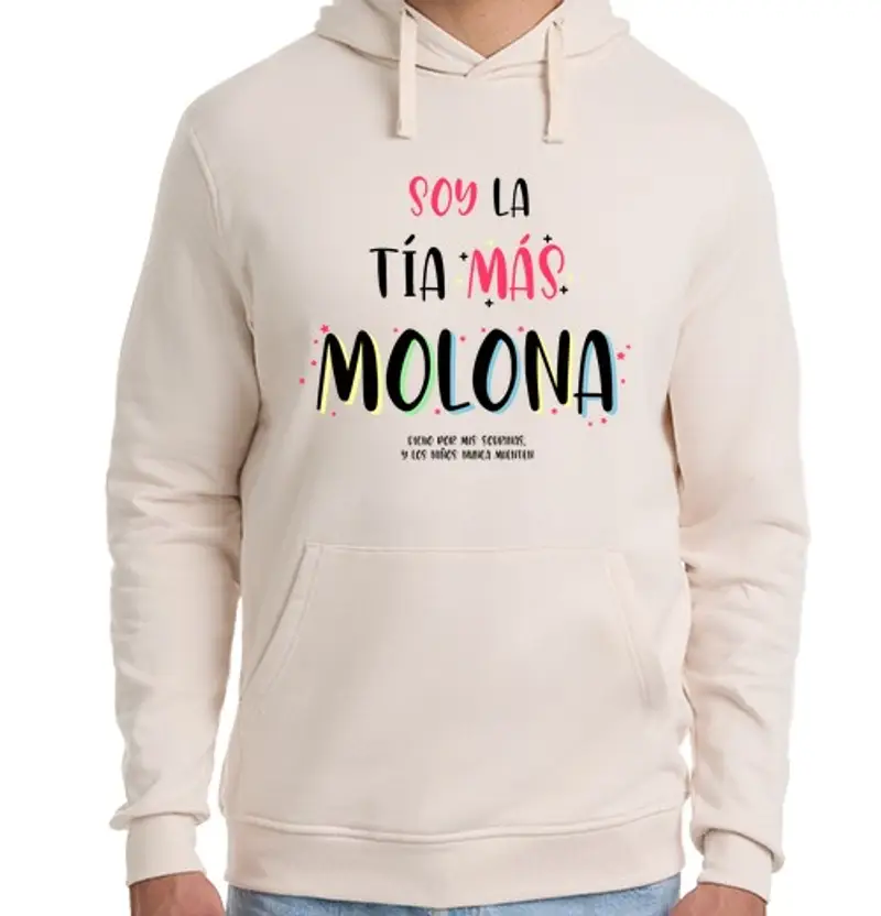 tostadora.it Felpa unisex con cappuccio la zia cool di