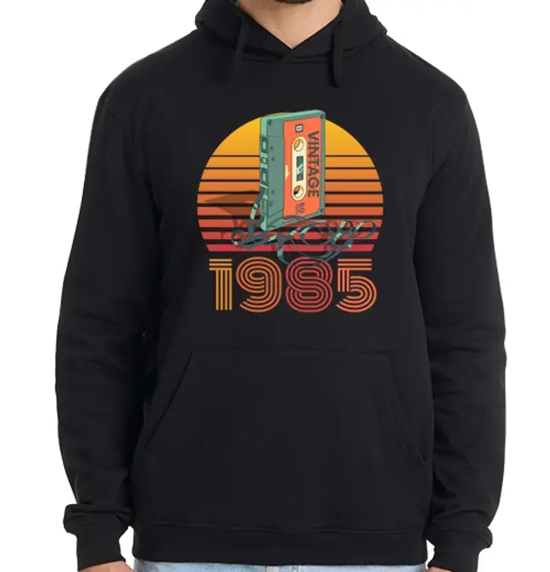 tostadora.it Felpa uomo con cappuccio Audiocassetta vintage