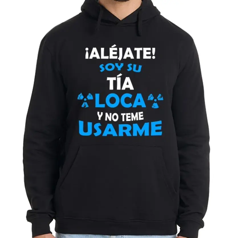 tostadora.it Felpa uomo con cappuccio evitare sono la zia pazza jersey