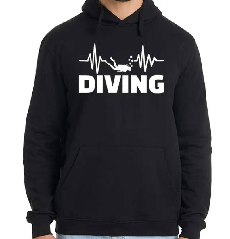 tostadora.it Felpa uomo con cappuccio frequenza di immersione