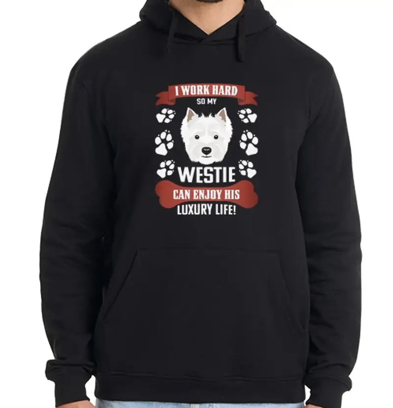tostadora.it Felpa uomo con cappuccio goditi la vita di lusso west highland w