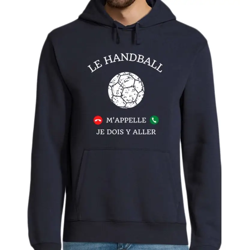 tostadora.it Felpa uomo con cappuccio la pallamano mi chiama umorismo pallama