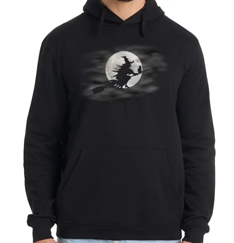 tostadora.it Felpa uomo con cappuccio luna felpa - witch